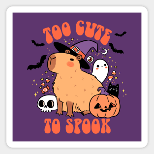 Too cute to spook a cute capybara ready for halloween Magnet